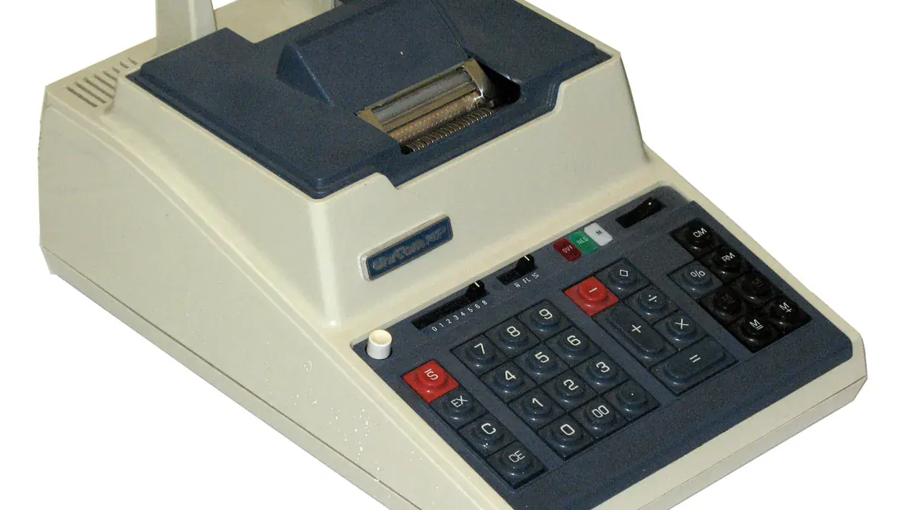 A vintage desktop calculator
