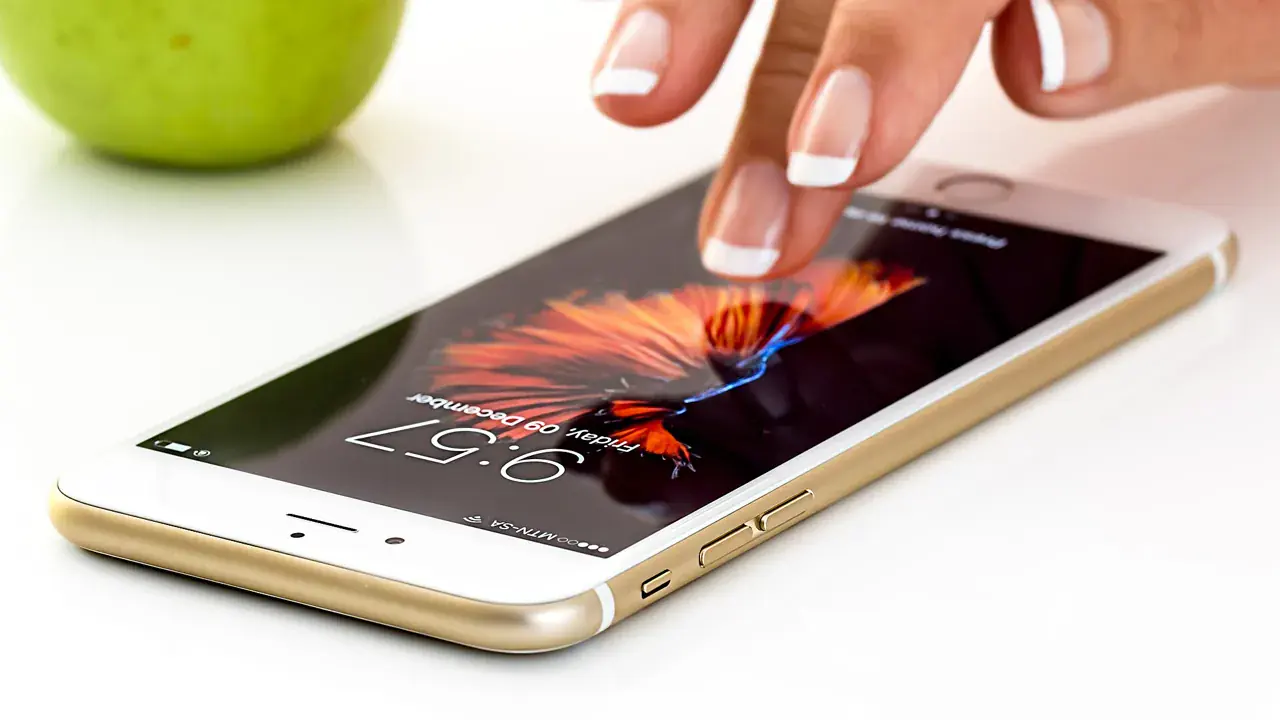 A phone screen being tapped