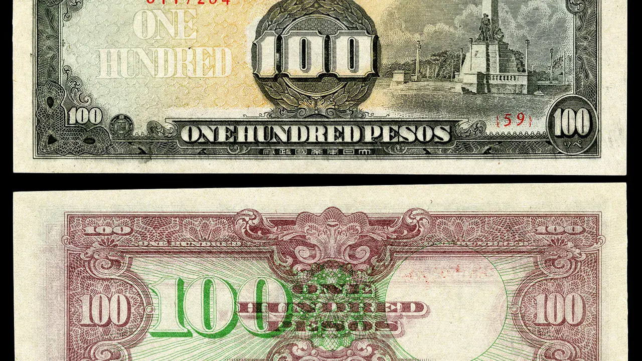 A 100-peso wartime banknote