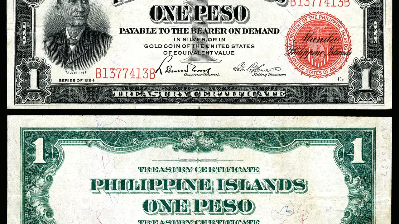 A 1924 one-peso treasury certificate